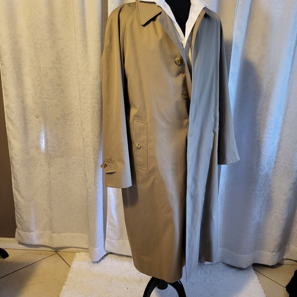 Burberry London, Men's Trench Coat, Jacket, Size 40L, Color Tan, Luxury - Picture 3 of 16